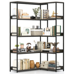180cm H x 110cm W Metal Corner Bookcase