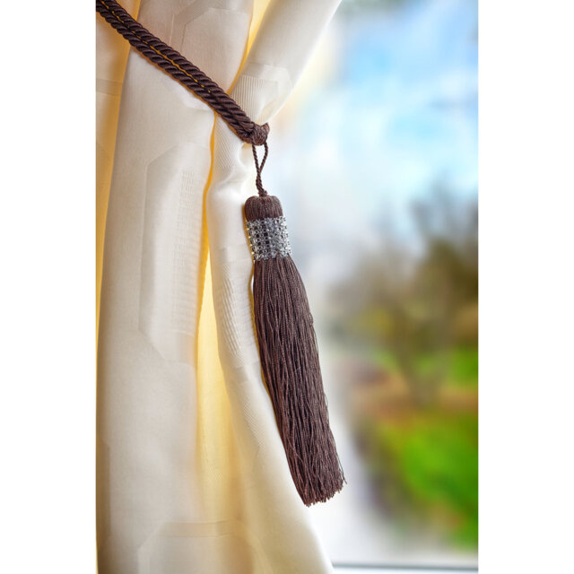 Tovey Silver Fabric 56cm Curtain Holdback/Tieback