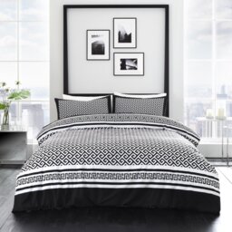 Modern Geometric Print Duvet Cover Set with Matching Pillowcases - Available in Single Double King - Polycotton Bedding Set