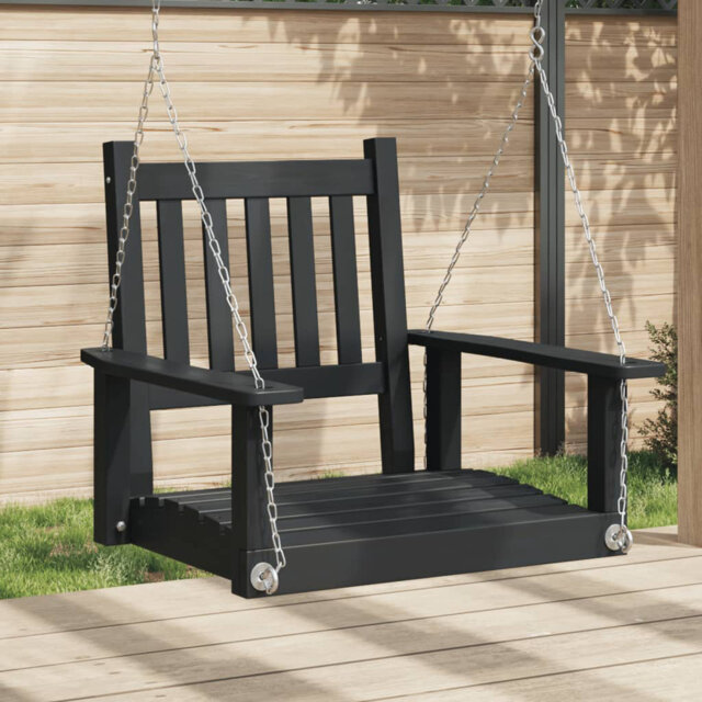 Garden Swing Chair With Metal Chains Solid Wood Fir
