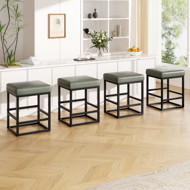 Modern Edge, Cozy Feel Faux Leather Upholstered Counter Bar Stools for Every Home