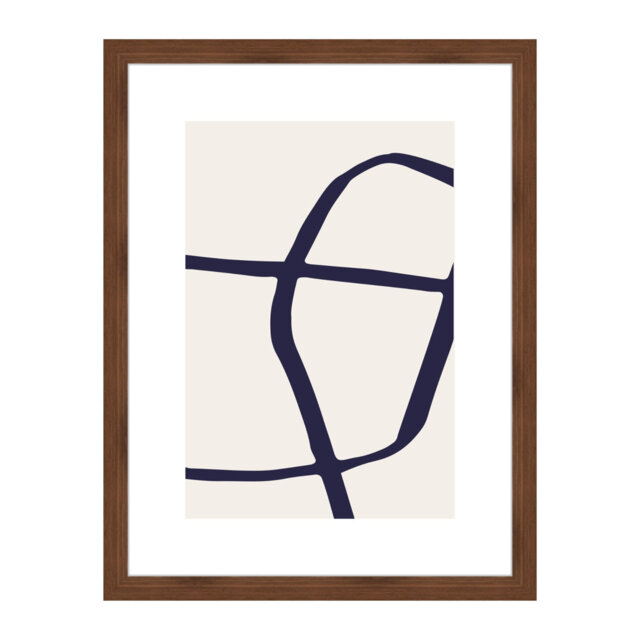 Velino Wooden Photo Frame 30 x 40 cm with Abstract Poster Print