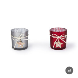 Gnomo 2 Piece Sprayed Glass Tealight Holder Set