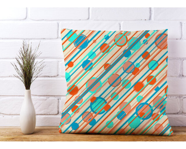 Dzenan Retro Geometric Scatter Cushion with Filling