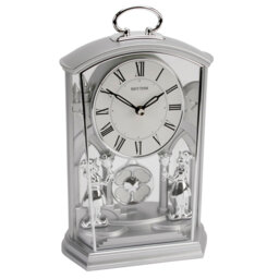 Kerrigan Roman Numerical Plastic / Acrylic Quartz Movement / Crystal Tabletop Clock Silver