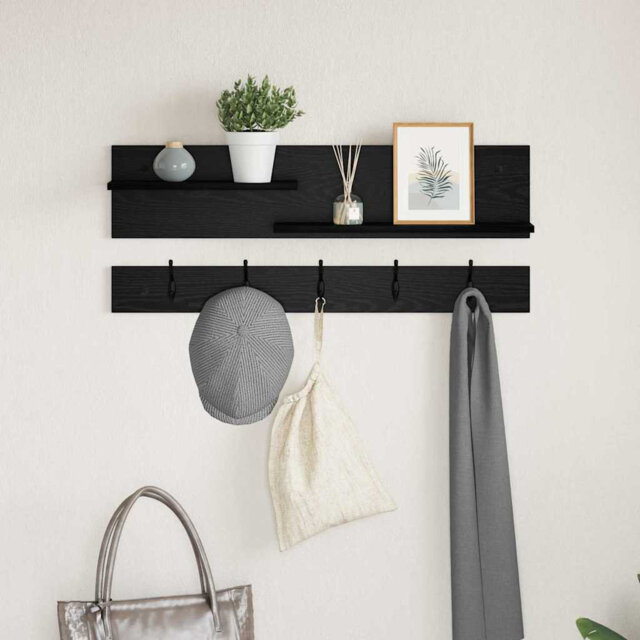 Wall-Mounted Coat Rack With Shelf 90 X 15 X 36 Cm