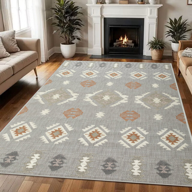 Luxury Printed Abstract Printed Area Rug High-Low Pile Soft & Durable Material