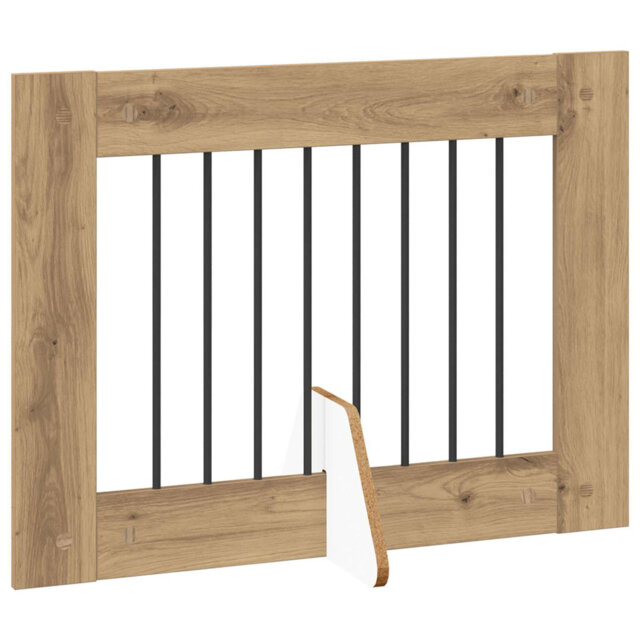 Dog Gate with Stands Engineered Wood Fence Pet Containment Living Room