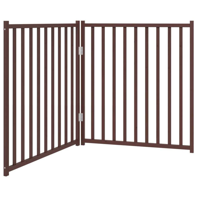 Archie & Oscar Dog Gate Foldable 2 Panels Black 160 Cm Solid Wood Fir