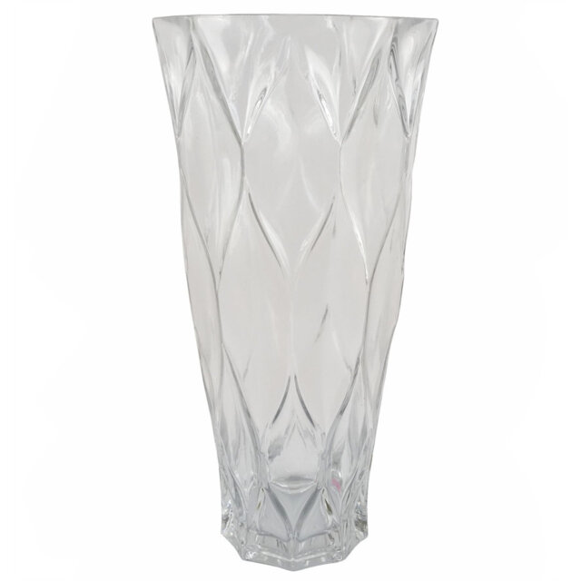 Glass Vase Chunky Ridged Glass Vase 35cm Fairmont Park