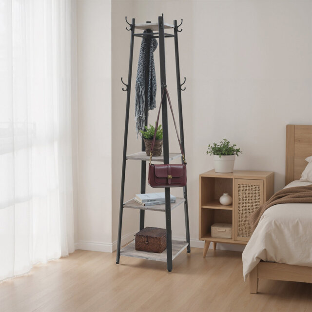 Airalyn Steel Freestanding 8 - Hook Coat Rack