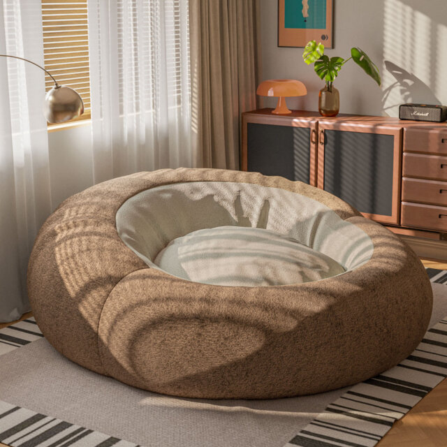WOWMAX Oversized Bean Bag Floor Lounger â Cozy Human Pet Bed, Washable Cover.