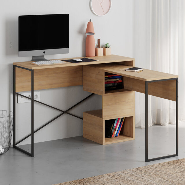 Claverton 110cm Wide Rectangle Writing Desk with Smart Storage