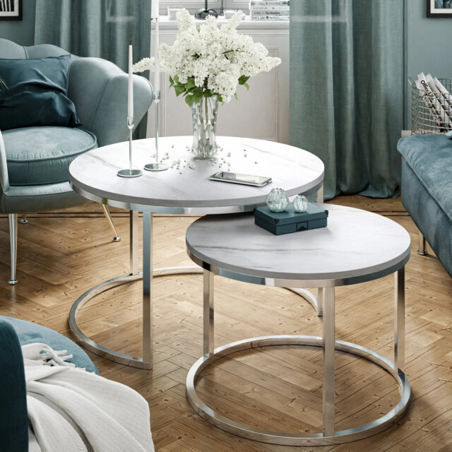 Adym Coffee Table 2In1 CIRI CHROME LEVANTO
