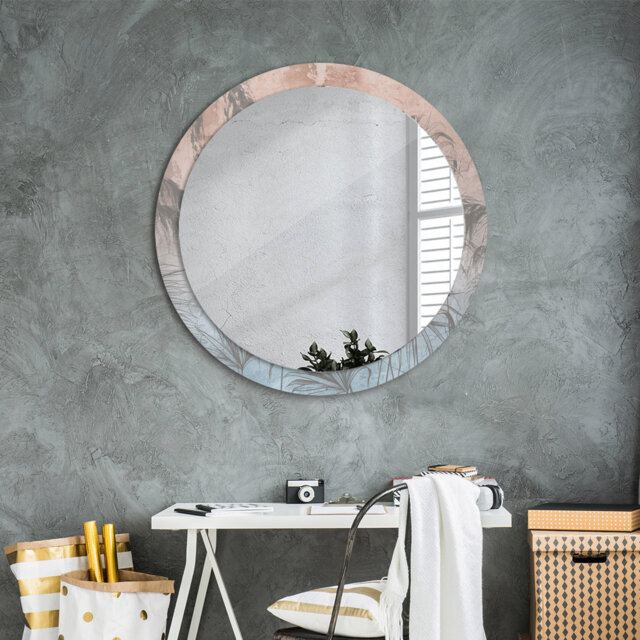 Huldar Round Glass Framed Wall Mounted Accent Mirror