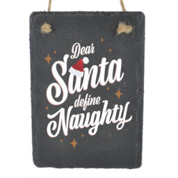 Dear Santa Christmas Slate Rectangle Plaque Vivid Squid Wholesale Wall Decor