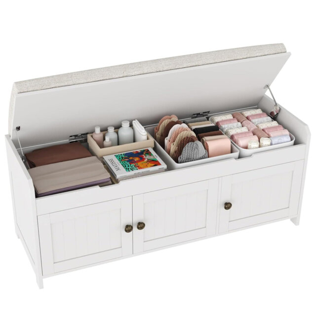 Polyester Upholstered Storage Bench