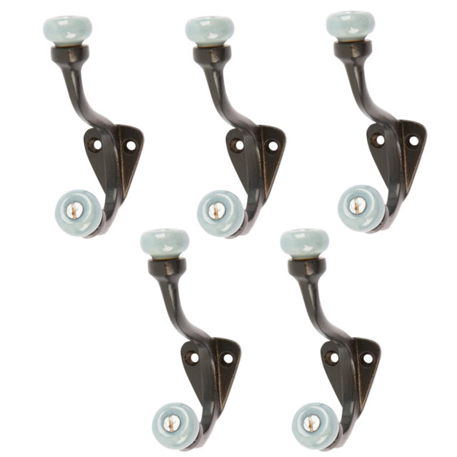 Hammer & Tongs - Grey Ceramic Ball Hat & Coat Hook - W30mm x H105mm - Black