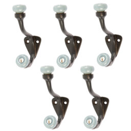 Hammer & Tongs - Grey Ceramic Ball Hat & Coat Hook - W30mm x H105mm - Black