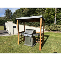 Wine 1.7 x 1m Solid Wood BBQ Gazebo