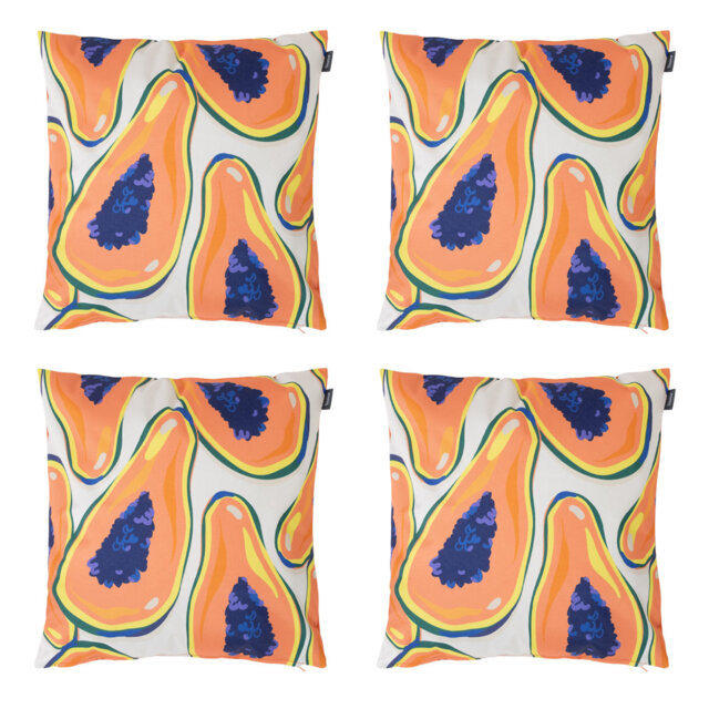 Papaya Fruit Print Cushions, Multicoloured