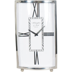 Modern & Contemporary Roman Numeral Metal Mechanical Tabletop Clock Nickel