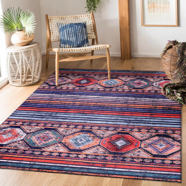 Non Slip Area Rugs Machine Washable Carpet Pad Entryway Rug Low Pile Modern Mat For Bedroom - 1336