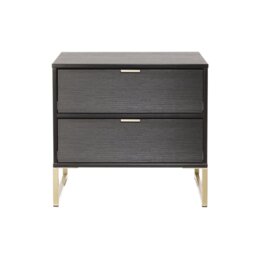 Diego Fully Assembled Diego - Gold Sleigh (J) 2 Drawer Bedside Cabinet