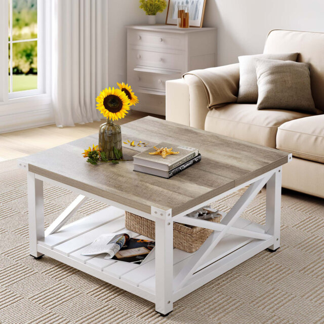 Floor Shelf Coffee Table with Storage
