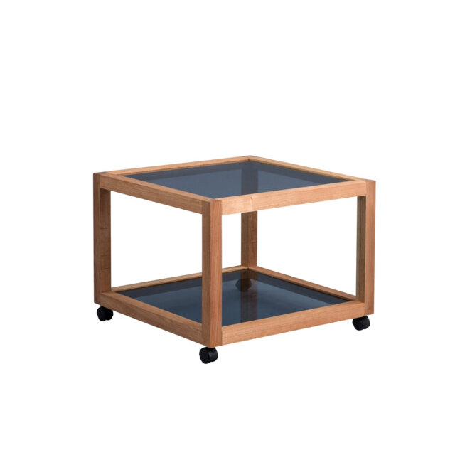 Cuellar Glass Top End Table