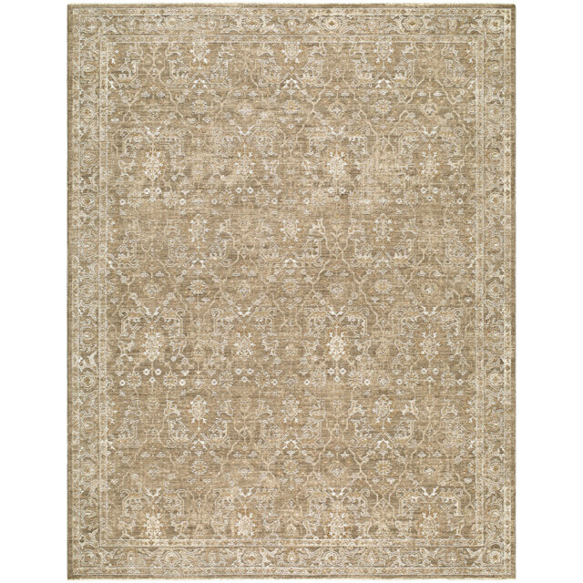 Becki Owens Penny-Vintage Brown Grey Traditional Vintage Boho Fringe Living Dining Bedroom Rug
