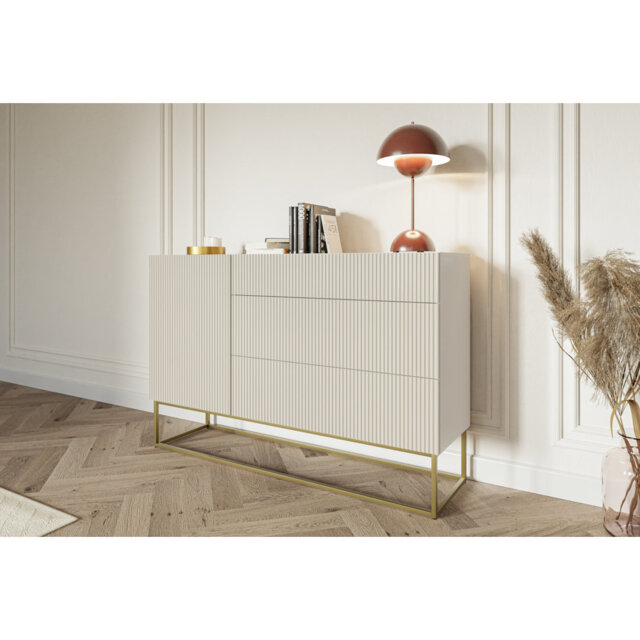 Janel 140 Cm Wide 3 Drawer Sideboard