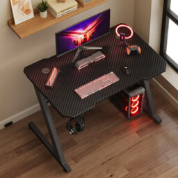Ergonomic Black Gaming Desk PC Computer Desk Home Office With Headphone Hook