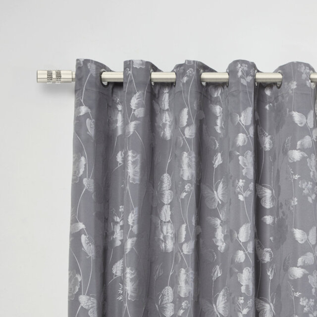 Diamante Chrome Stainless Steel Adjustable 120cm to 210cm 2cm Single Curtain Pole