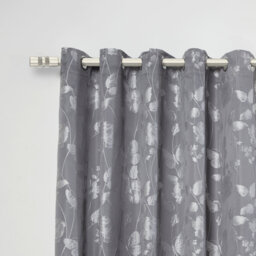 Diamante Chrome Stainless Steel Adjustable 120cm to 210cm 2cm Single Curtain Pole