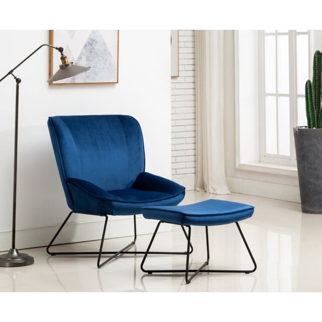 Carmean Upholstered Accent Chair with Ottoman