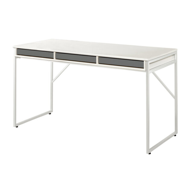 Mistral Standing Desk W:137cm X D: 60cm with white metal legs incl. 3 trays