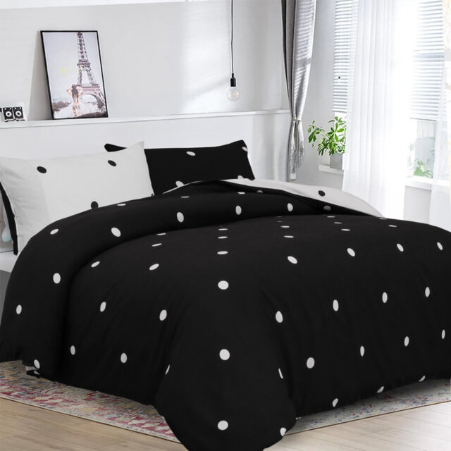 100% Microfiber Polka Dots Duvet Cover Set With Pillow Cases