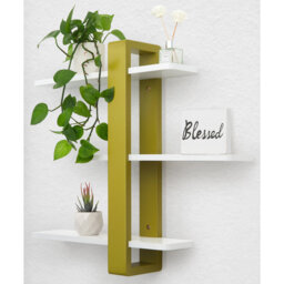 3-Tier White Pine Wood Floating Shelves for Wall, Large Storage Display for Home, Office, Bathroom.