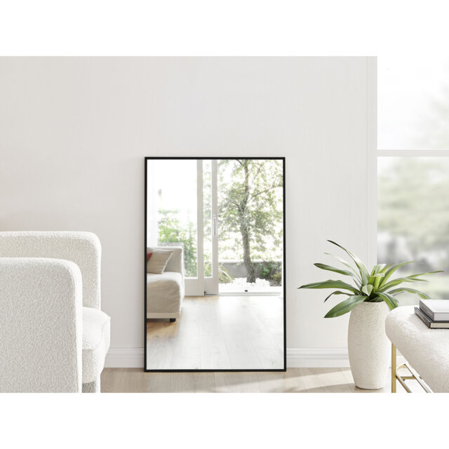 Alcantera Rectangle Metal Frame Wall Mirror Simple and Elegant Modern Design