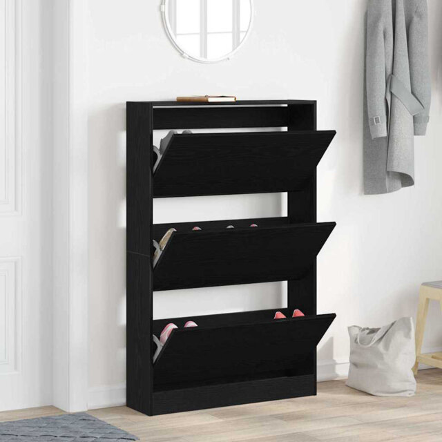 Shoe Cabinet 80 X 21 X 125.5 Cm Engineered Wood