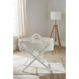 Nova Moses Basket & White Stand