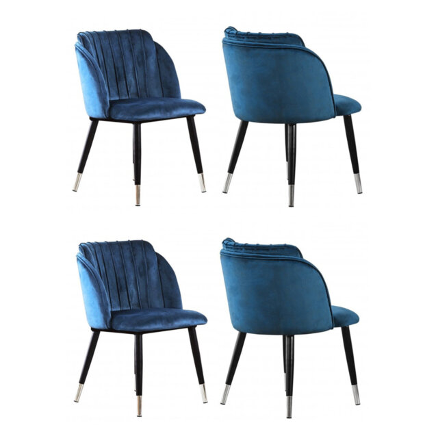 Yulganna Upholstered Velvet Dining Chairs - Ergonomic Soft Back with Metal Legs - Armchair for Dining Room Living Room Restaurants