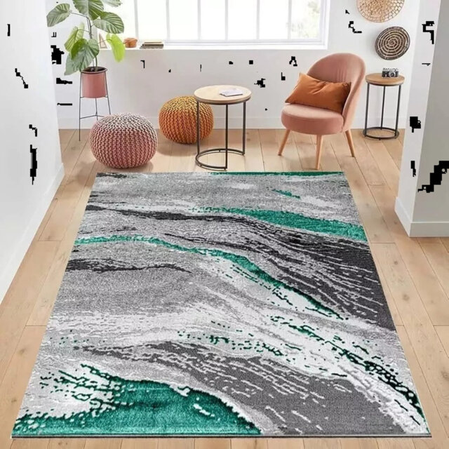 Abstract Shag Area Rug
