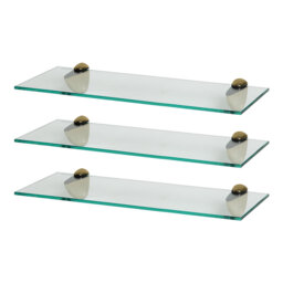 Harbour Housewares - Floating Glass Shelves with Metallic Brackets