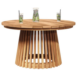 Side Table Solid Teak Wood Outdoor Garden Terrace Furniture Round Patio