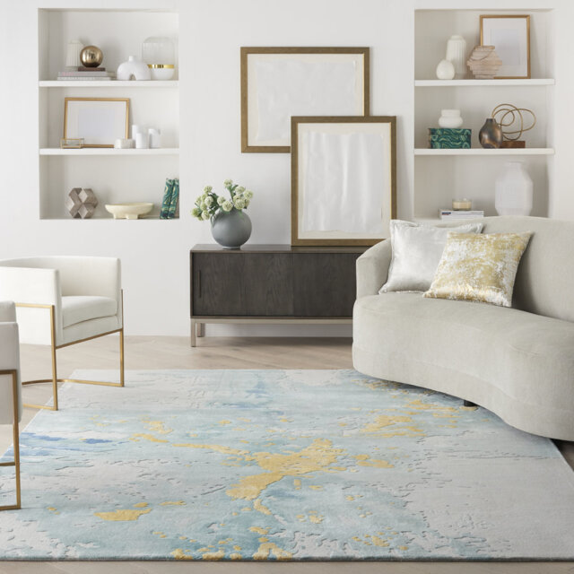 Chamarra Hand Tufted Wool Seafoam/Gold Rug