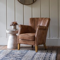 Feldman 67.5Cm Wide Tufted Genuine Leather Split Grain Leather Armchair