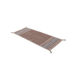 Azizi Striped Hand Woven Cotton Brown Rug