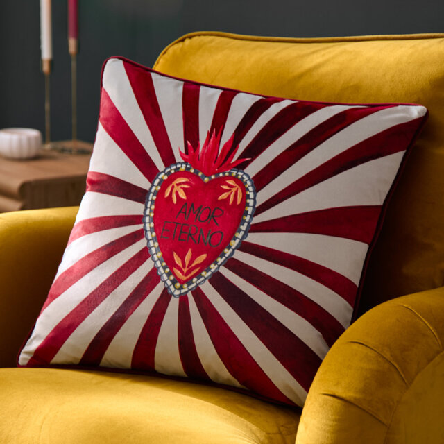 Amor Eterno Abstract Red Square Cushion Cover